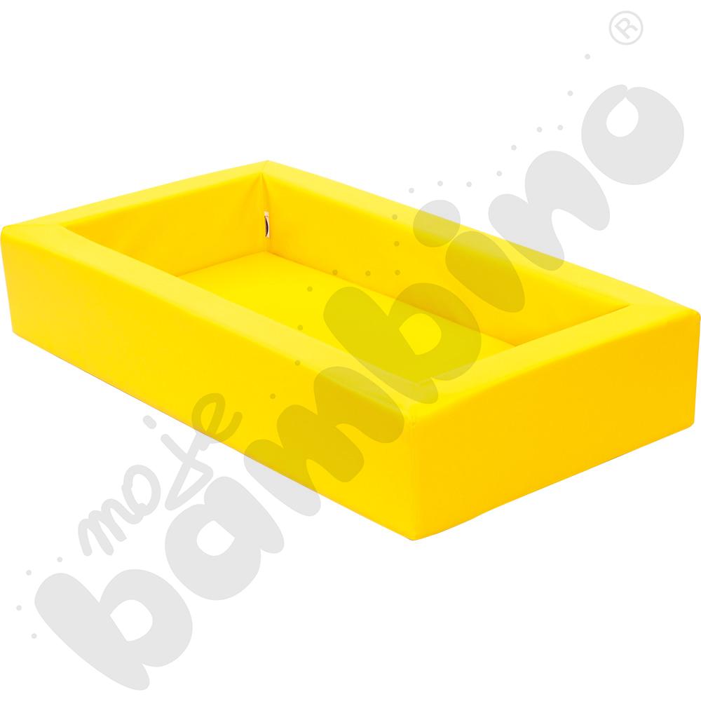 Żółte łóżeczko piankowe z materacem