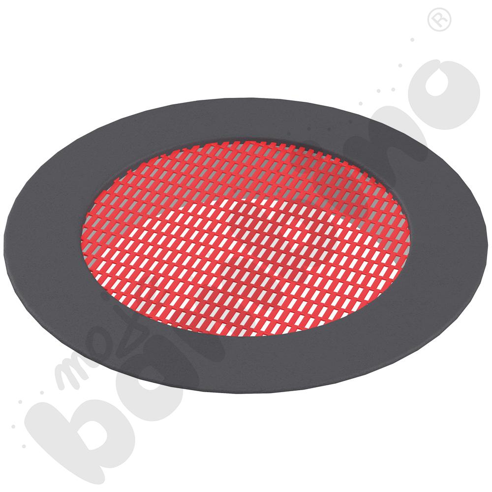 Trampolina Duży krater, mata czerwona, obrzeże czarne