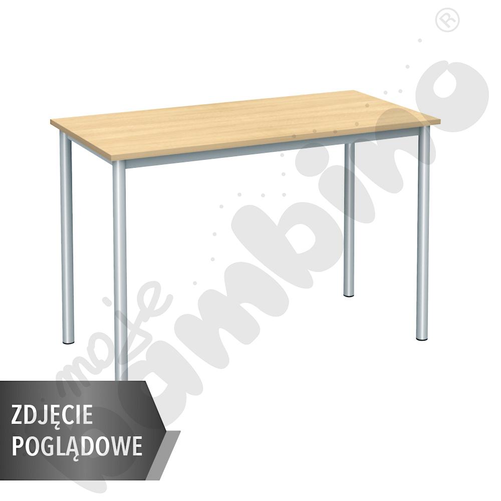 Stół Mila 130x50 rozm. 5, 2os., stelaż czarny, blat szary, Obrzeże ABS, narożniki Proste
