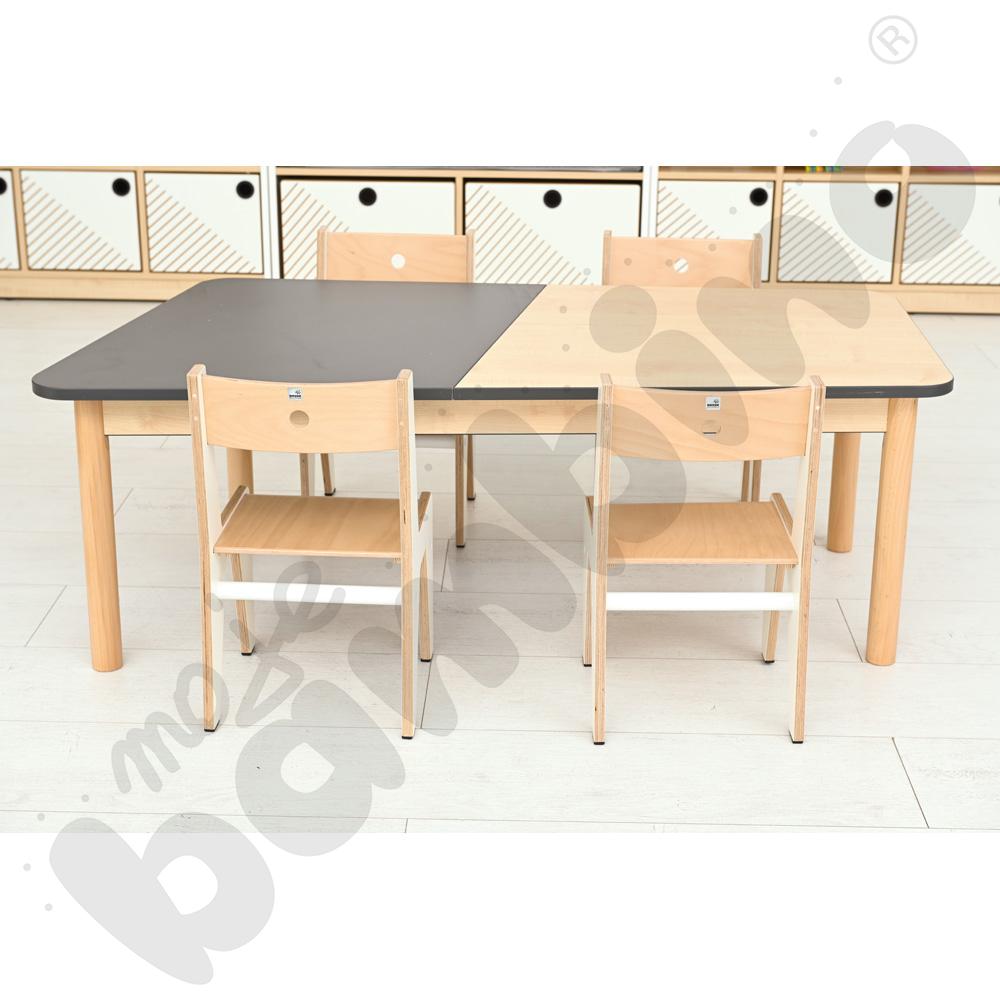 Blat stołu FLO szer. 131 cm antracyt-klonowy
