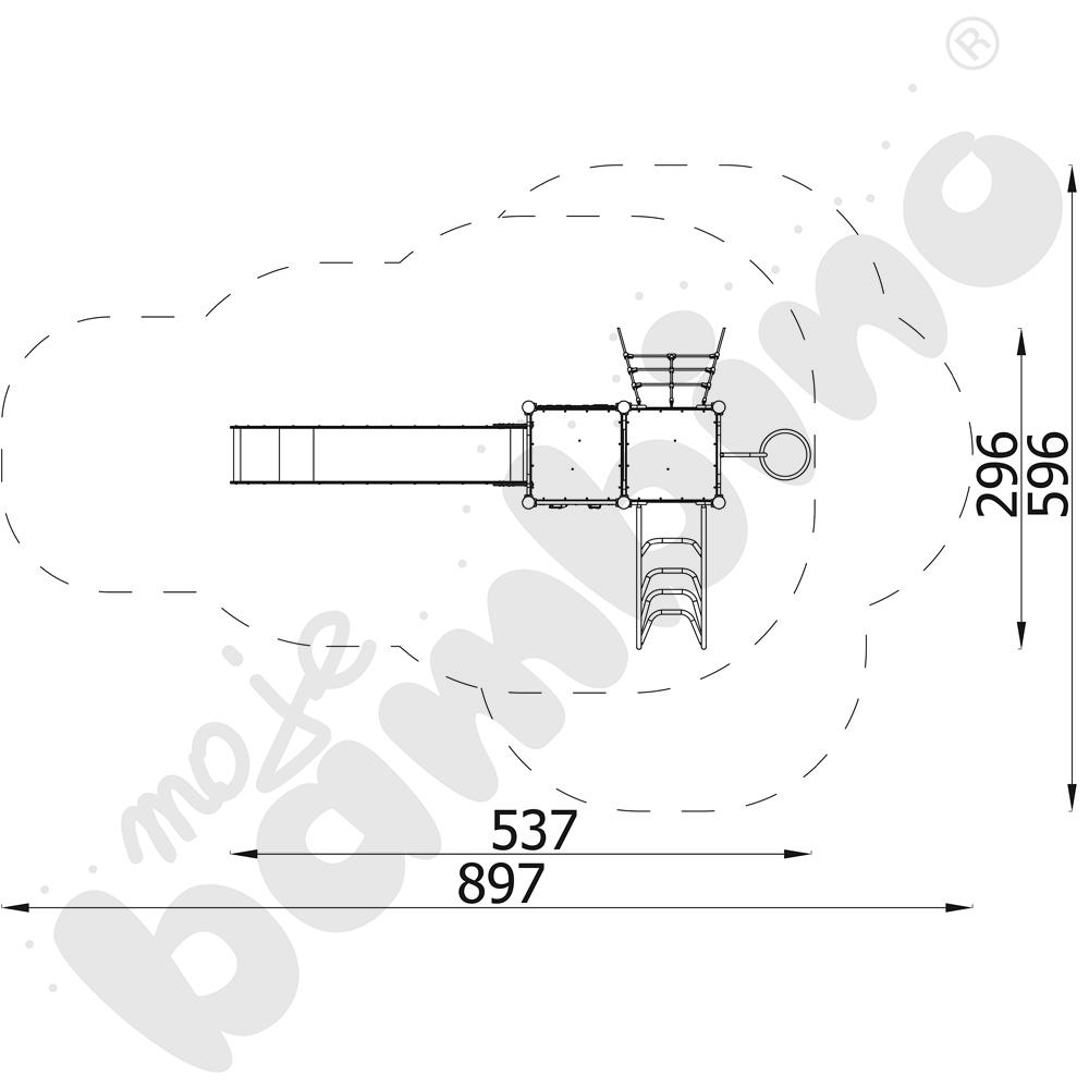 Orbis - platforma 13, metalowe słupy