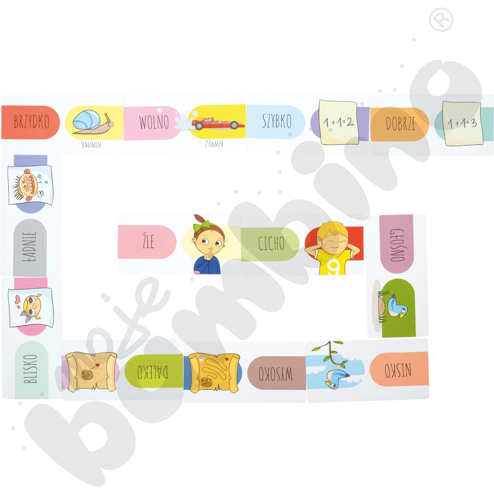 Domino logopedyczne dla starszaka. Przyimki i przysłówki Domino logopedyczne dla starszaka. Przyimki i przysłówki