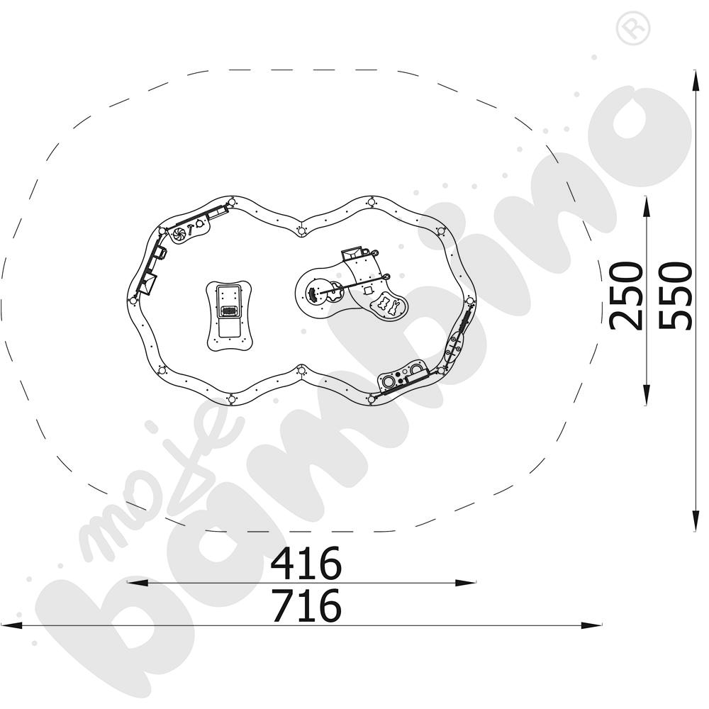 Milo - piaskownica podwójna z panelami