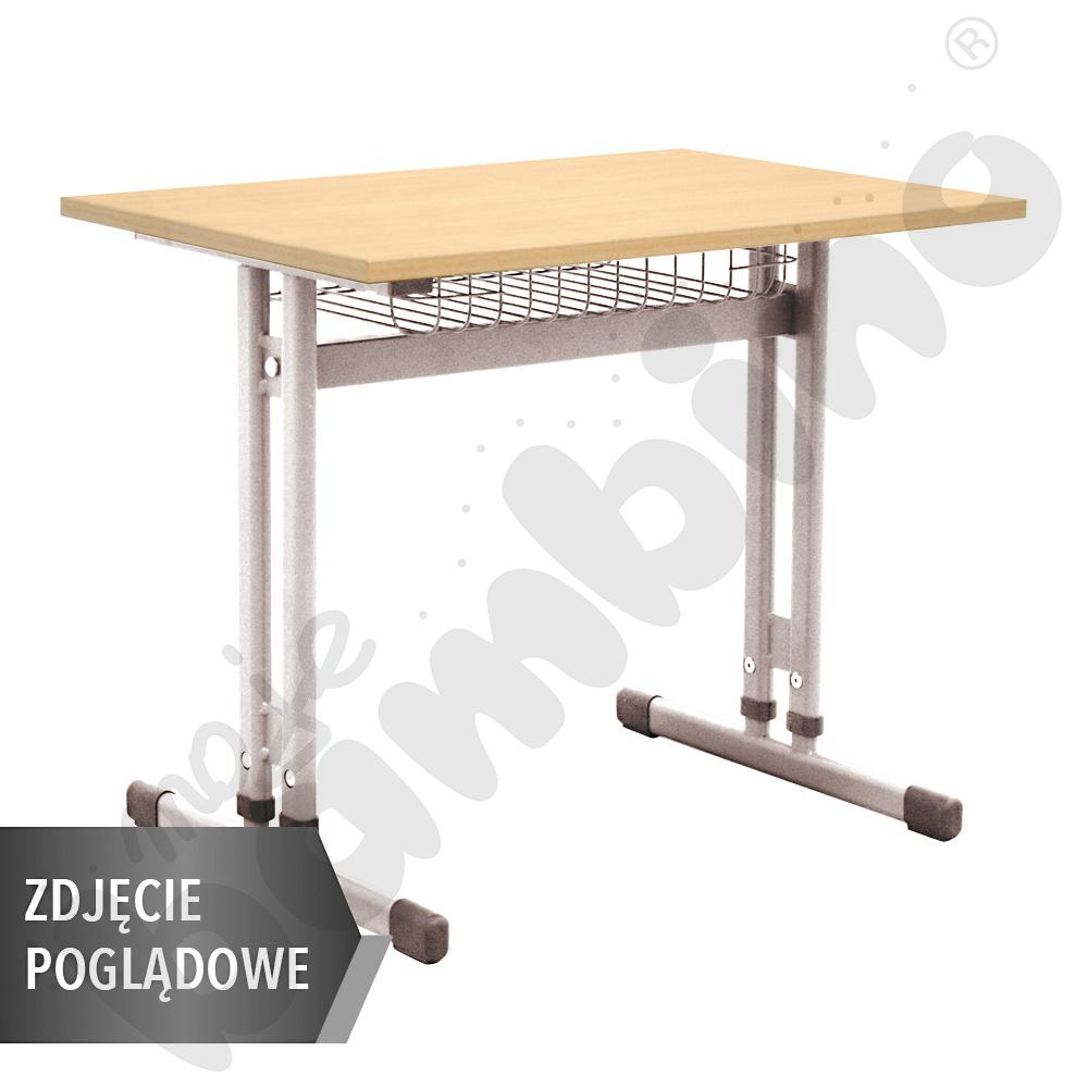 Stół IN-R 70x50 rozm. 3–7, 1os., stelaż zielony, blat szary, obrzeże ABS, narożniki proste