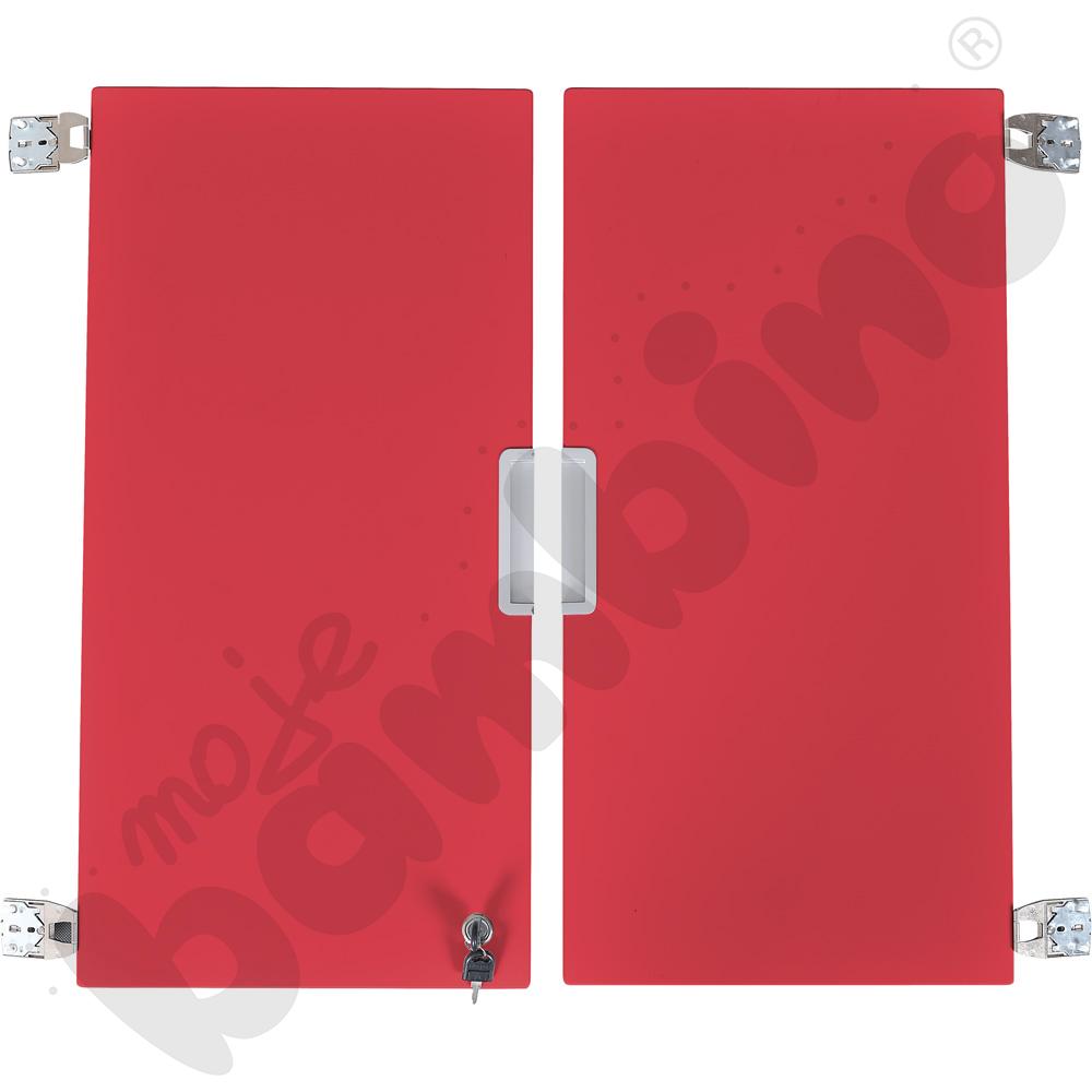 Quadro - drzwiczki średnie z zamkiem 90, 1 para, cichy domyk - czerwone