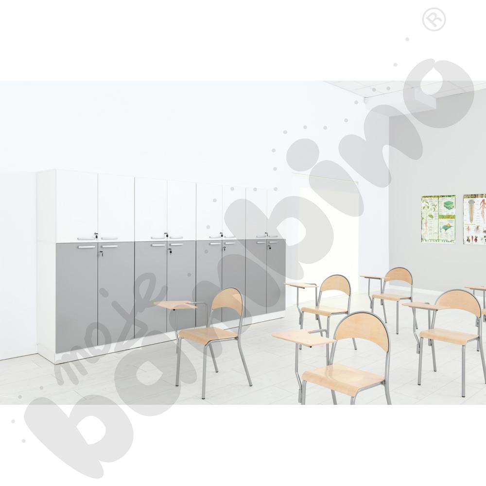 Krzesło P z pulpitem stałym rozm. 6 aluminium