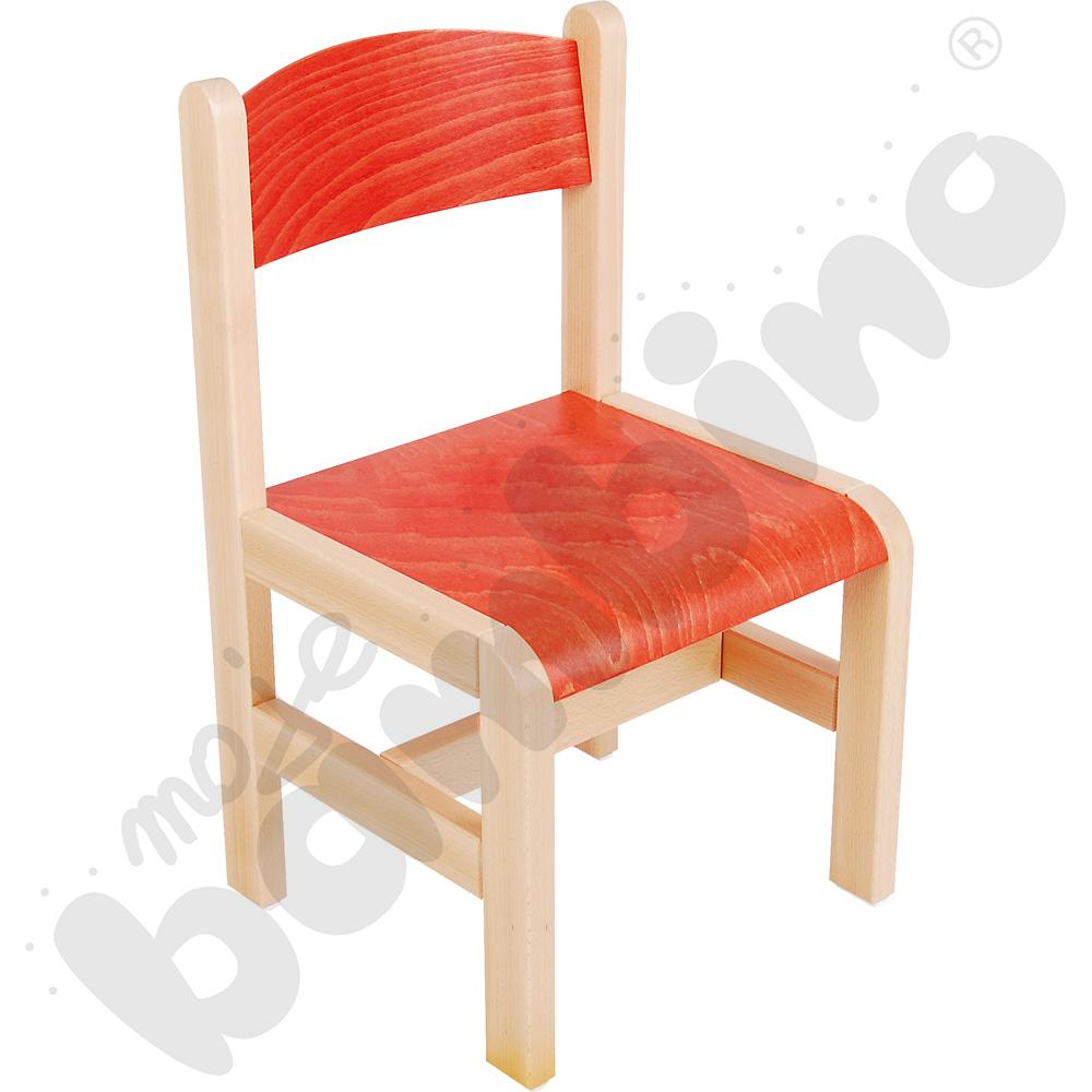 Krzesło drewniane pomarańczowe rozm. 3