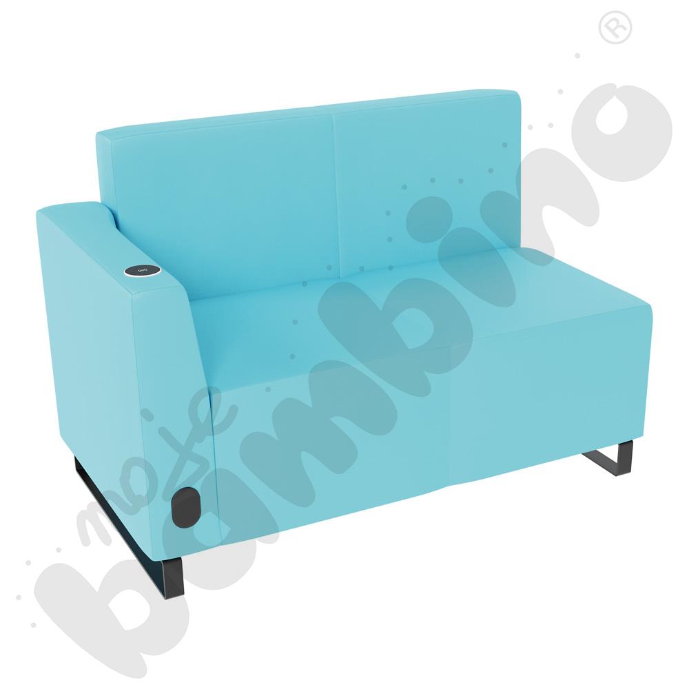 Sofa Universum 2-os. wys. 82 cm, bok niski lewy z gniazdkiem elektrycznym i indukcją, tkanina MT12