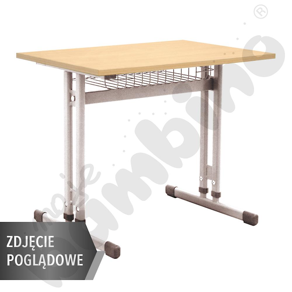 Stół IN-R 70x50 rozm. 3–7, 1os., stelaż niebieski, blat HPL buk, PO, narożniki zaokrąglone