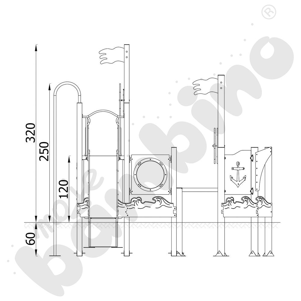 Quadro - zestaw 12466, metalowe słupy