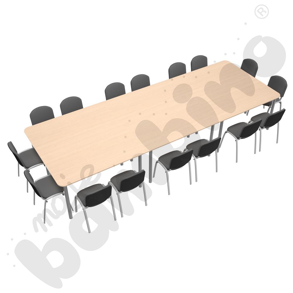 Stoły konferencyjne z 16 krzesłami ISO Alu jasnoszarymi