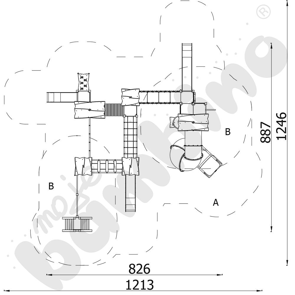 Zestaw Urbi 15, słupy drewniane B