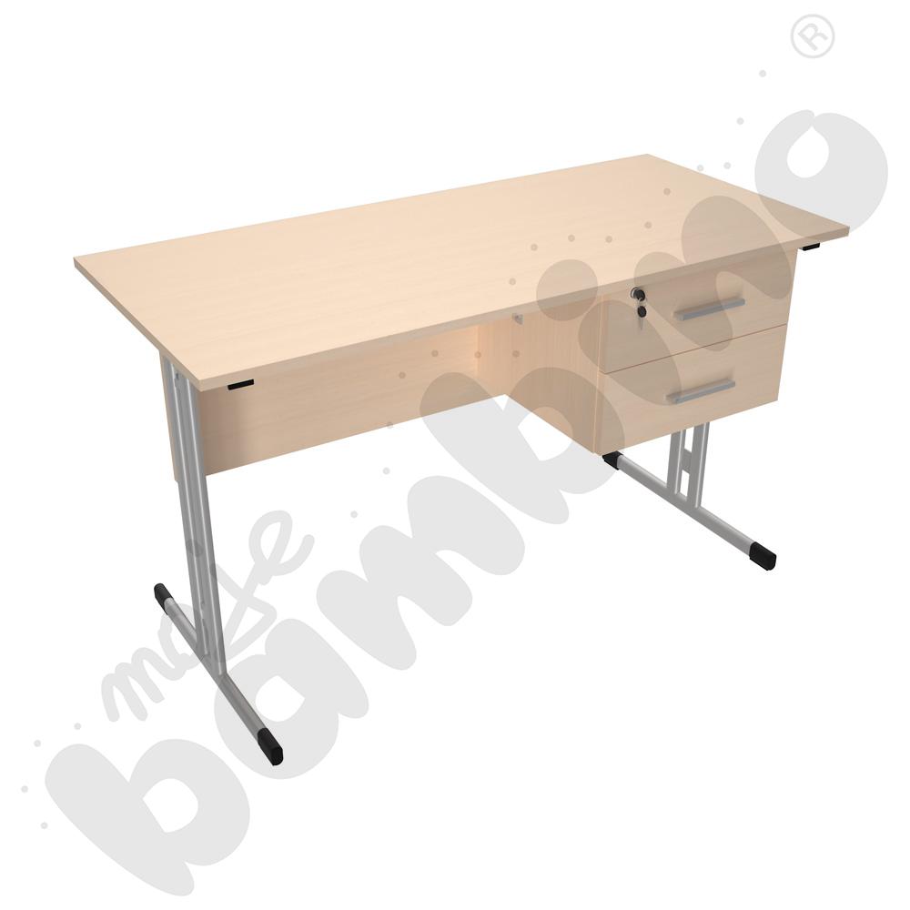 Biurko IN-R klon jasny, stelaż aluminium