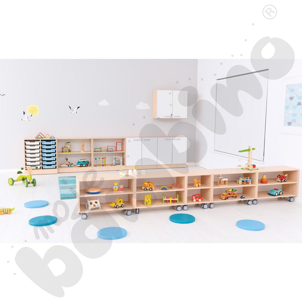 Regał Grande mobilny szeroki - klon jasny 