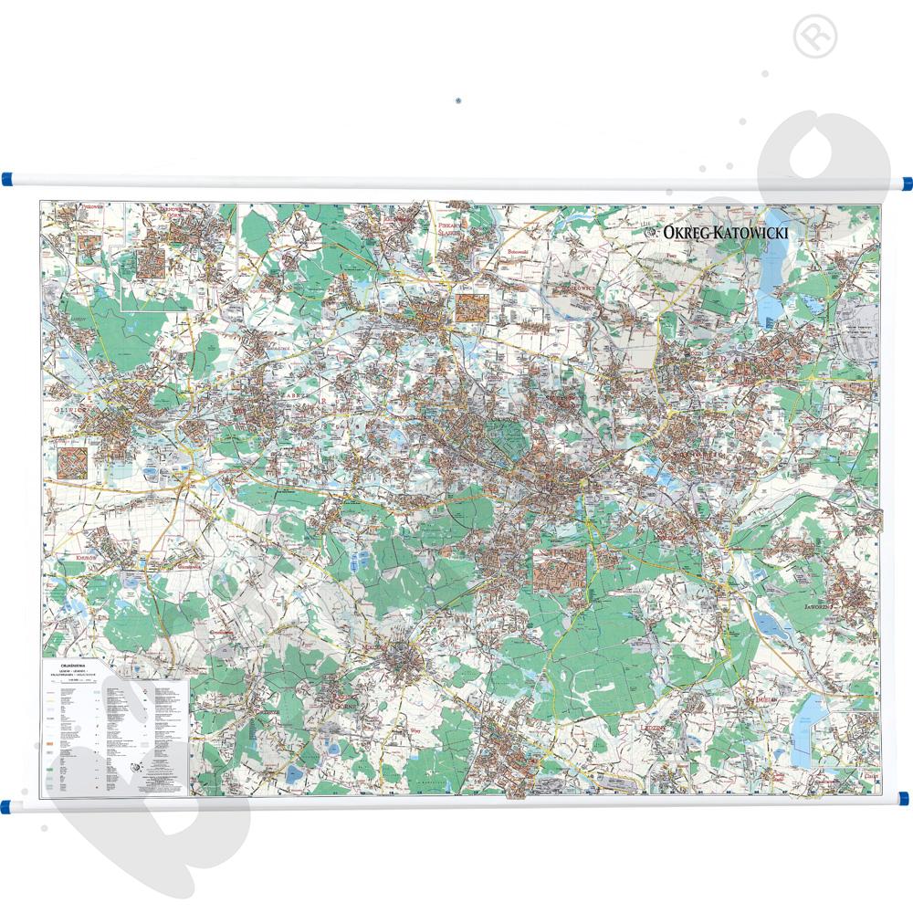 Okręg Katowicki - mapa regionu 112,8 x 93,8 cm