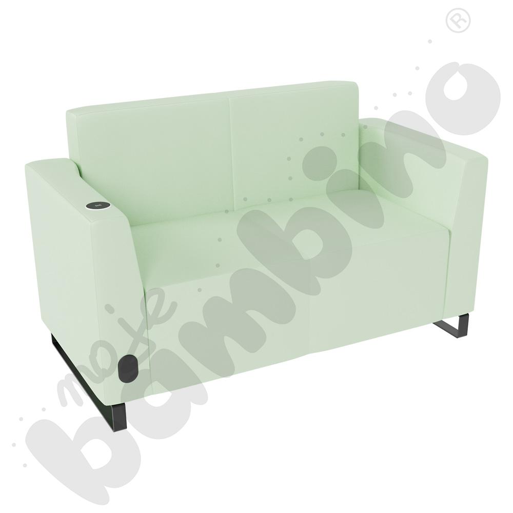 Sofa Universum 2-os. wys. 82 cm, 2 boki niskie, lewy z gniazdkiem elektrycznym i indukcją, tkanina MT16