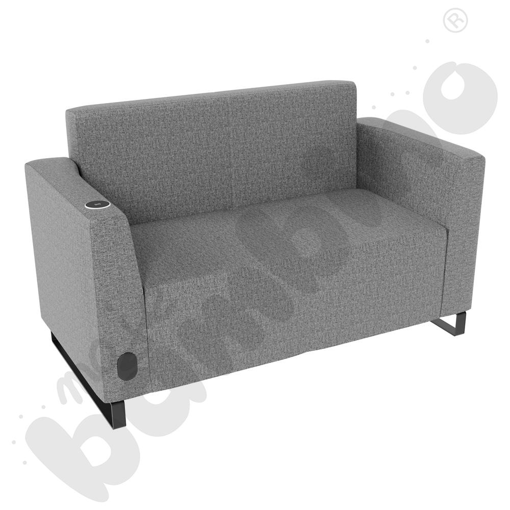 Sofa Universum 2-os. wys. 82 cm, 2 boki niskie, lewy z gniazdkiem elektrycznym i indukcją, tkanina RO39