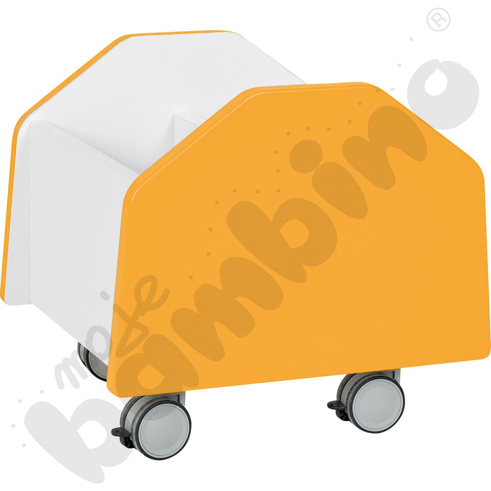 Quadro - pojemnik na kółkach mały, pomarańczowy - biała skrzynia