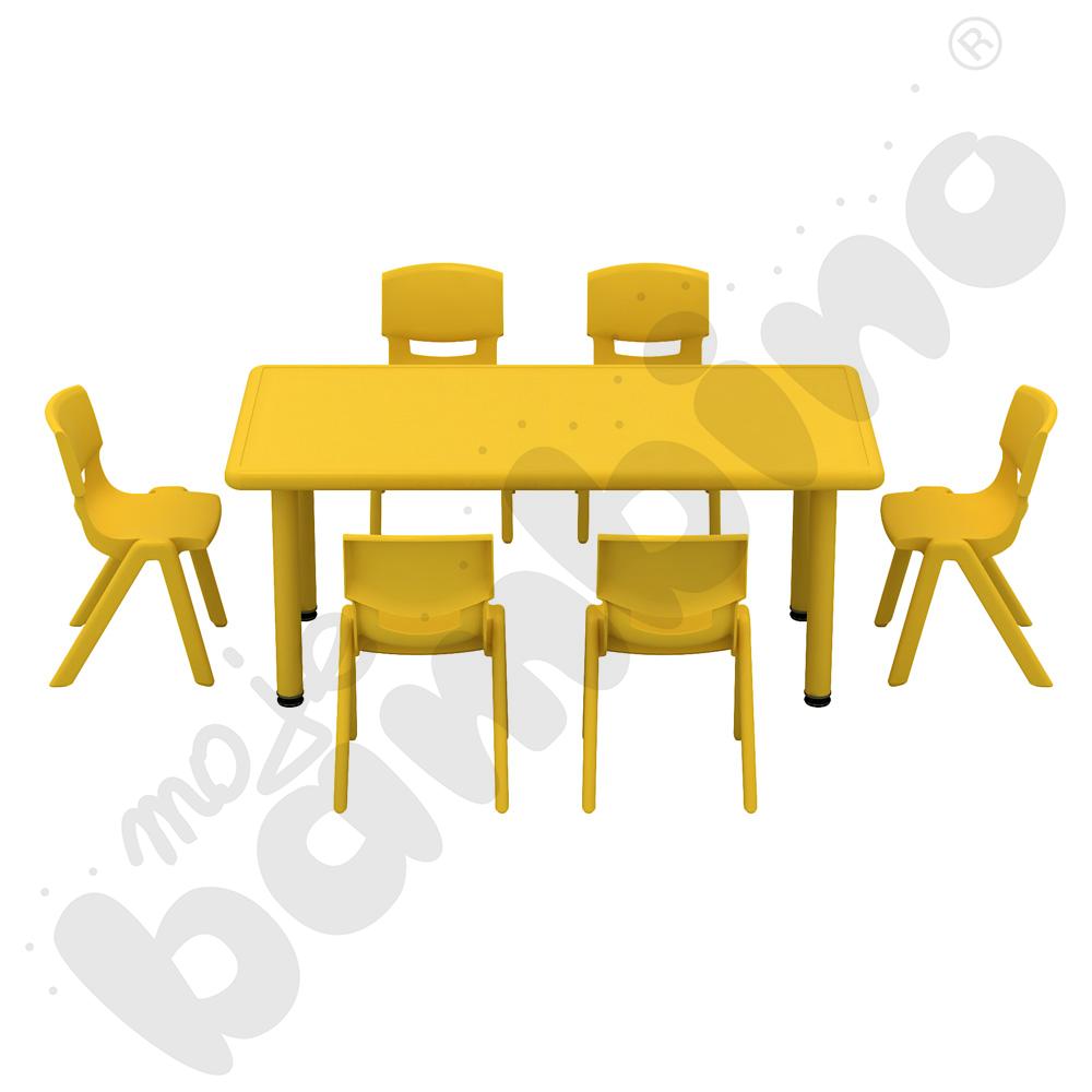 Stół Dumi prostokątny - żółty