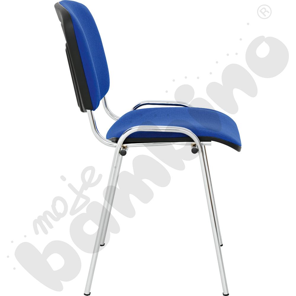 Krzesło konferencyjne ISO Chrom niebiesko  - czarne