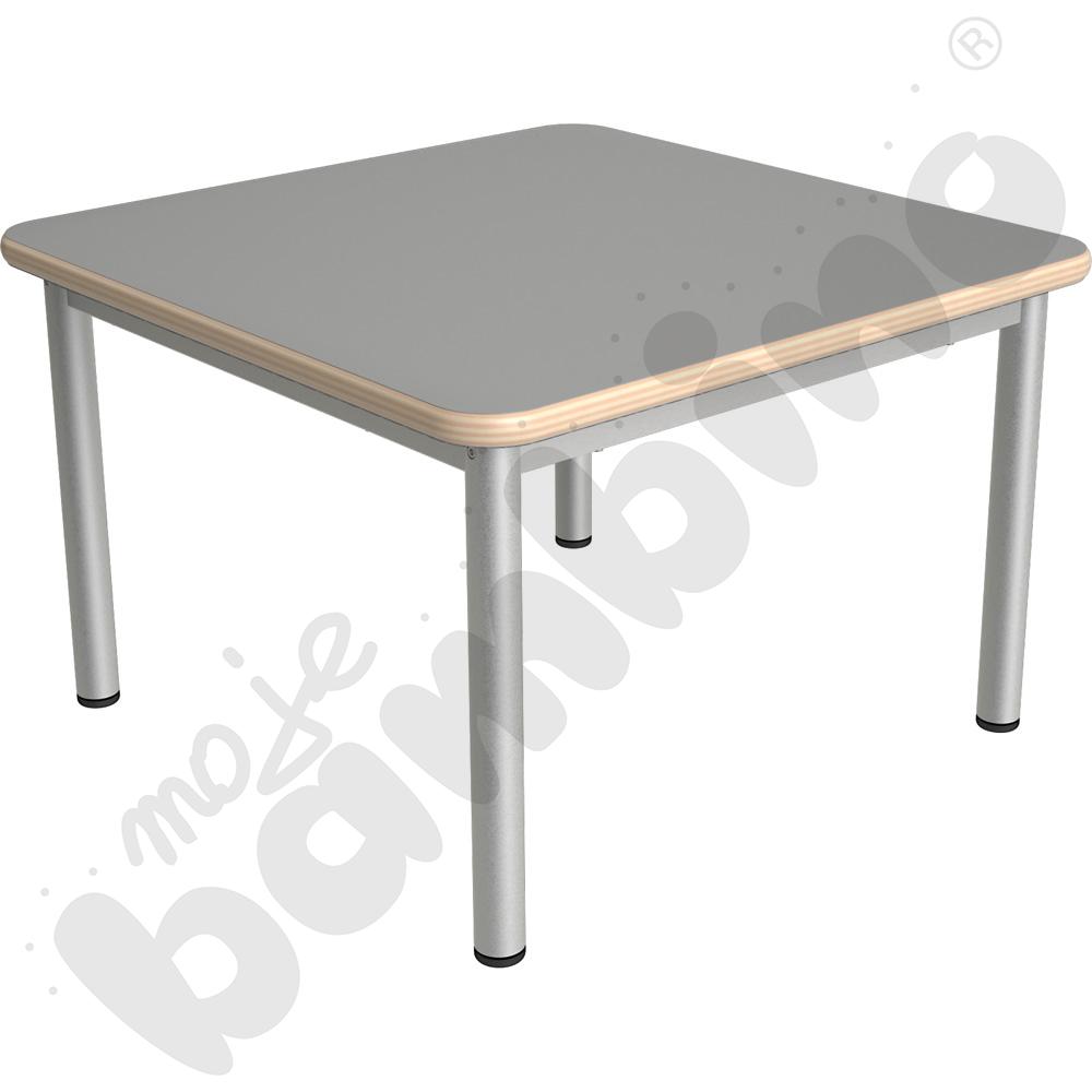 Stół Mila kwadratowy 70x70, HPL - szary, zaokrąglony, rozm. 1