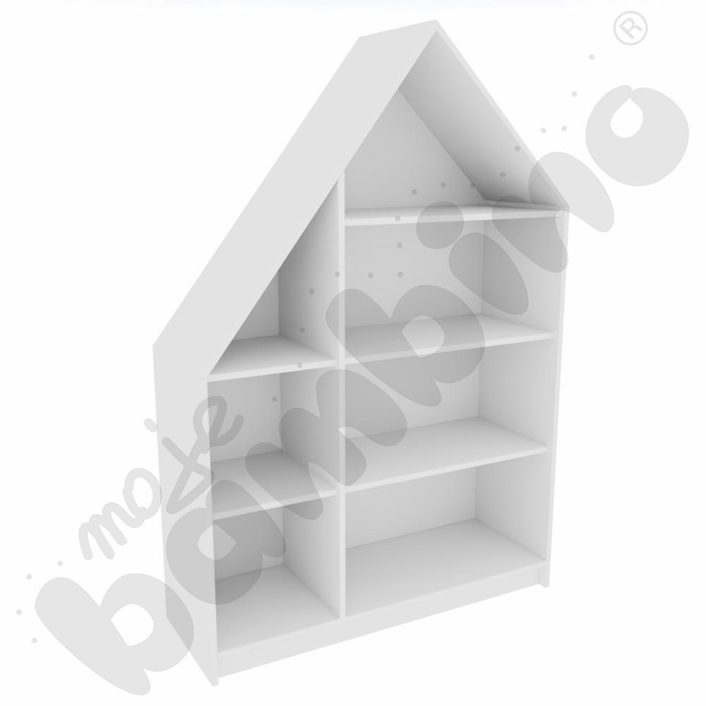 Quadro - szafka-domek z 3 półkami i na 4 szerokie szuflady, skrzynia biała