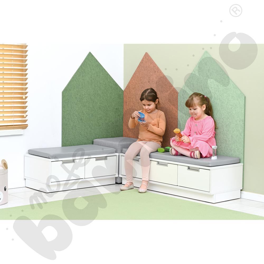 Quadro - szafka-ławeczka 2 - szary materac - biała