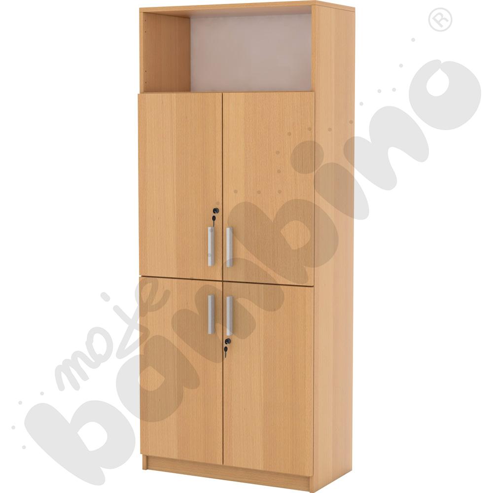 Szafa czterodrzwiowa wysoka z półką - buk Szafa czterodrzwiowa wysoka z półką - buk