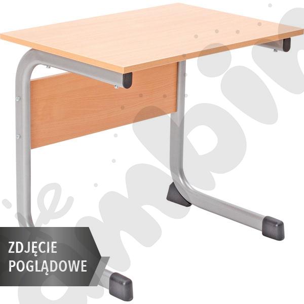 Stół IN-C 70x50 rozm. 4, 1os., stelaż aluminium, blat HPL biały, obrzeże drewniane, narożniki proste