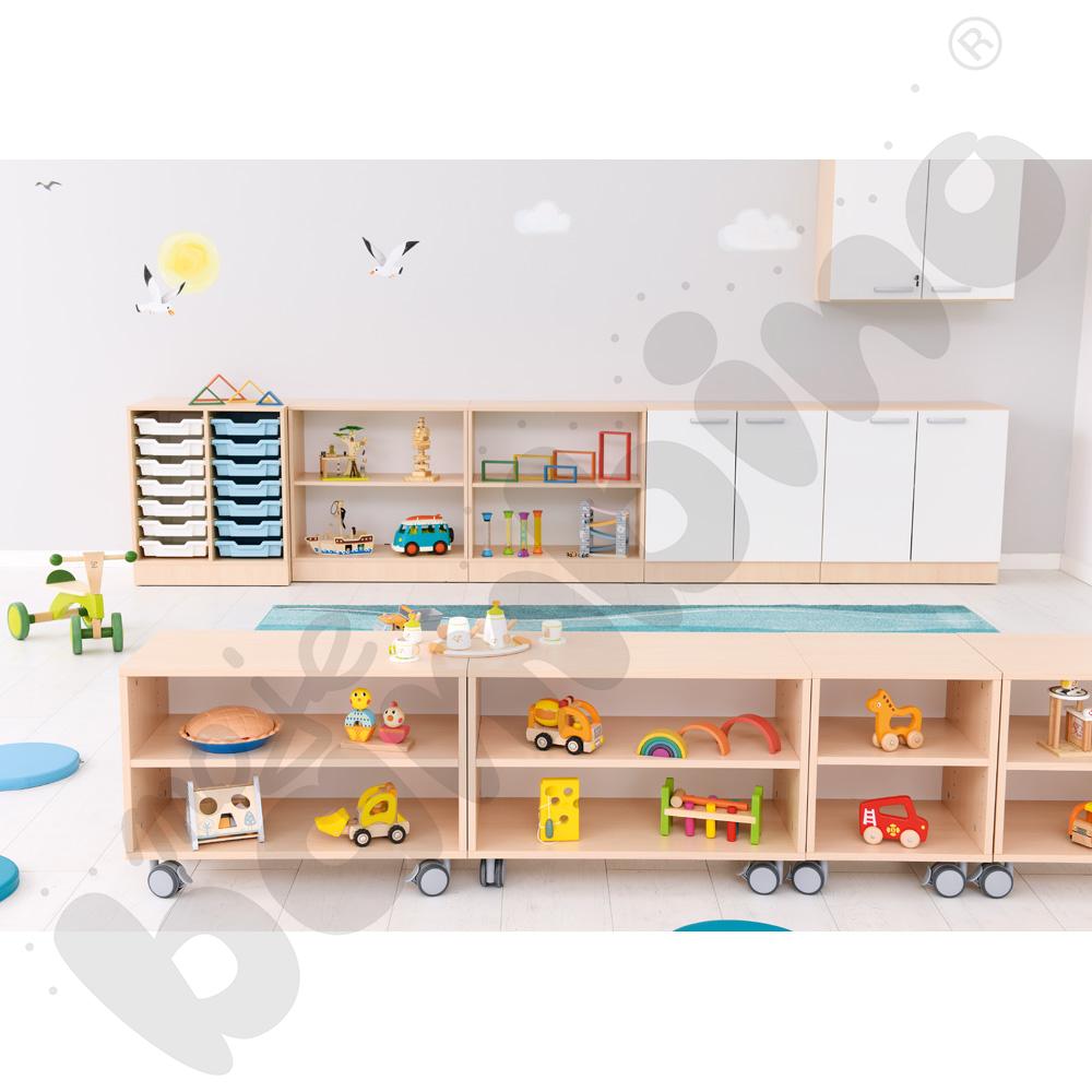 Regał Grande mobilny szeroki - klon jasny 