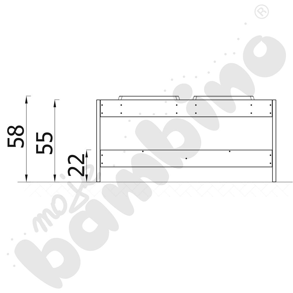 Stolik Terra z 2 pojemnikami, duży