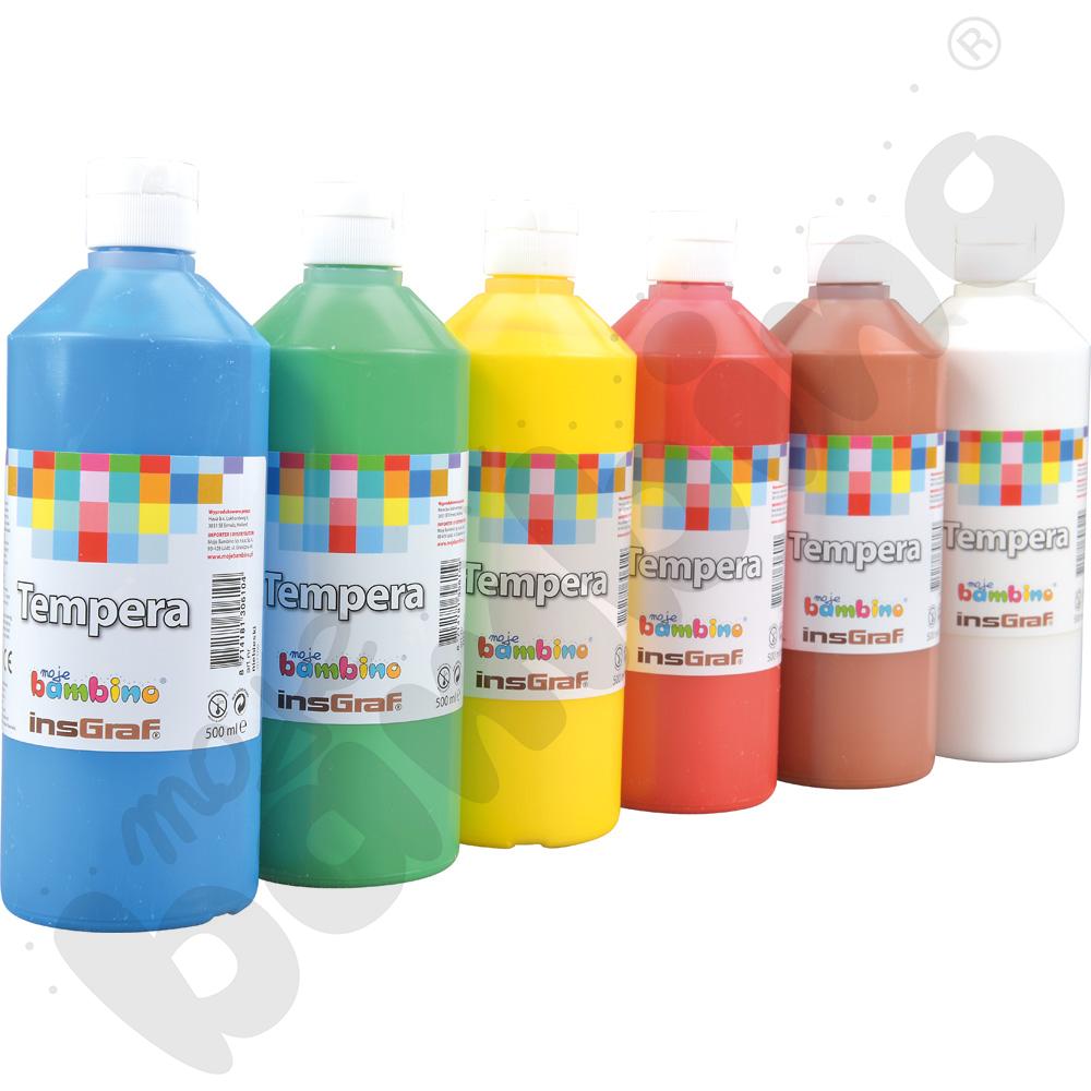 Tempery 500 ml x 6 kolorów Tempery 500 ml x 6 kolorów