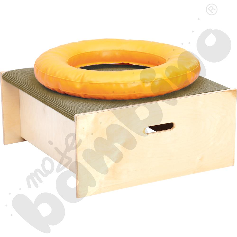 Podest kwadrat, wys. 30 cm z piankowym kołem - jasnobrązowy