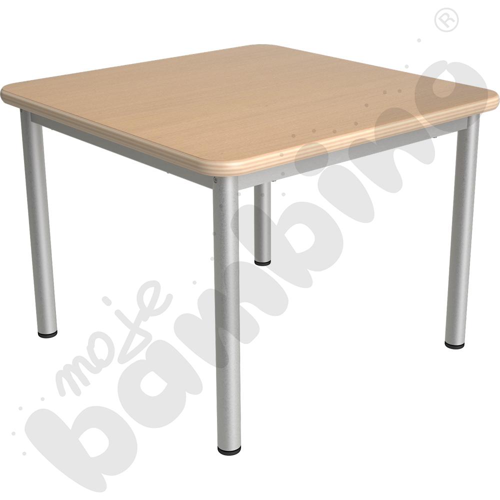 Stół Mila kwadratowy 70x70, HPL - buk, zaokrąglony, rozm. 2