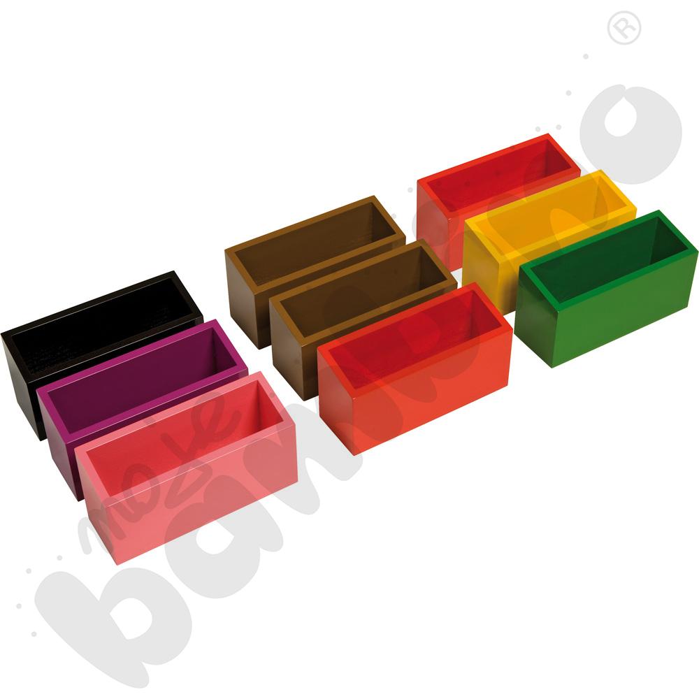 Pudełka gramatyczne - kolorowe Montessori