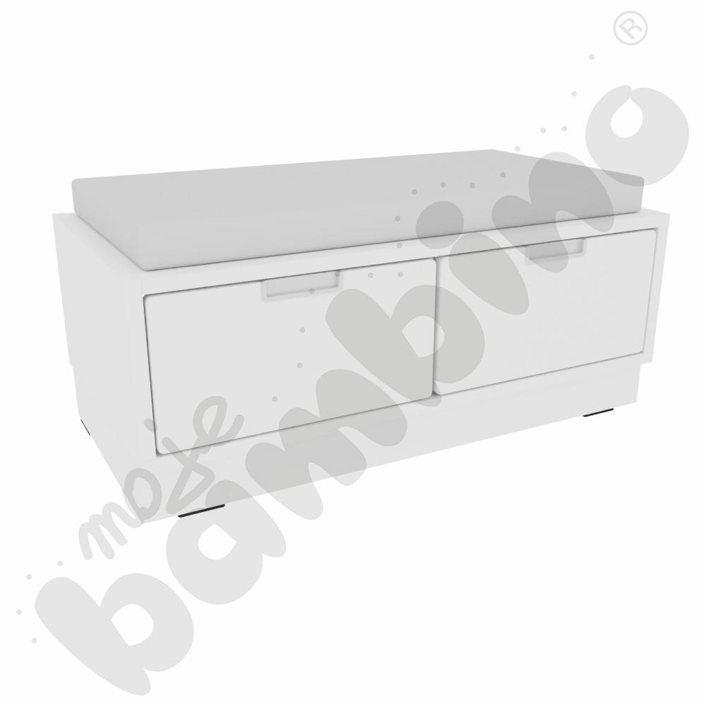 Quadro - szafka-ławeczka 2 - szary materac - biała