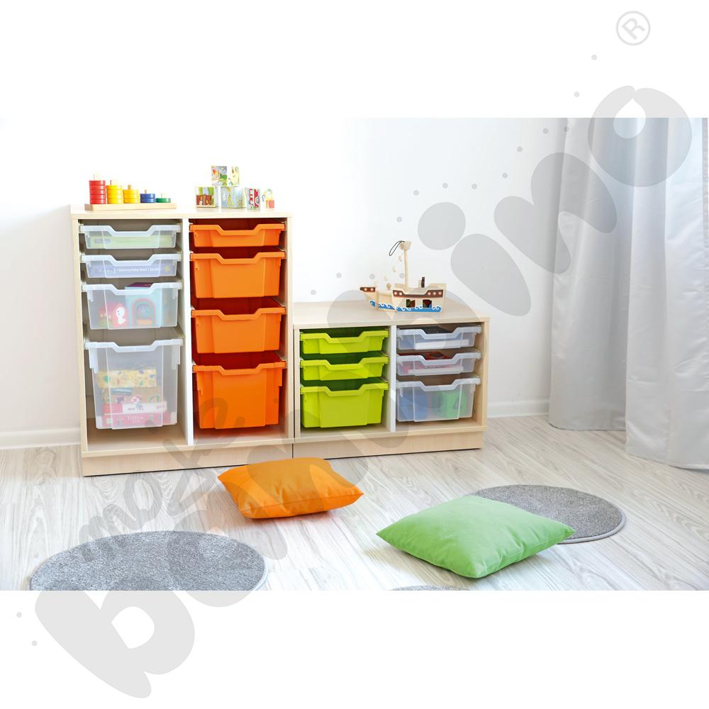 Quadro - szafka S na plastikowe pojemniki - z przegrodą, klon jasny Quadro - szafka S na plastikowe pojemniki - z przegrodą, klon jasny