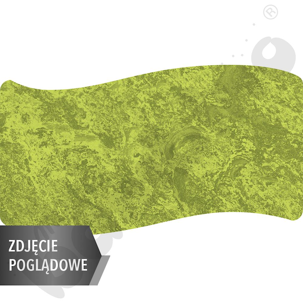 Stół Cichy prostokąt falisty 140x72, blat zielony, narożniki zaokrąglone, rozm. 5