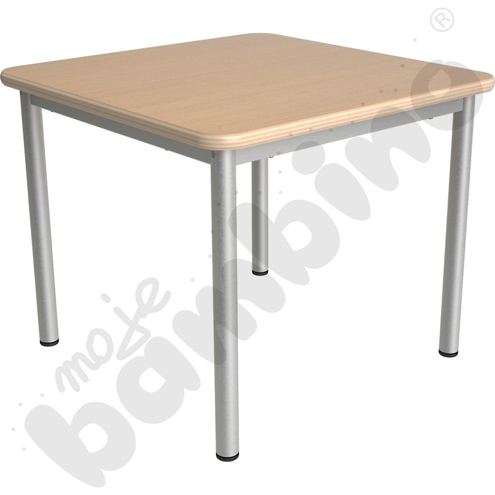 Stół Mila kwadratowy 70x70, HPL - buk, zaokrąglony, rozm. 3