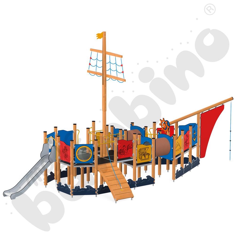 Statek Magellana, drewniane słupy