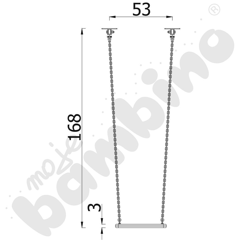 Zawiesie z siedziskiem huśtawkowym gumowym prostym