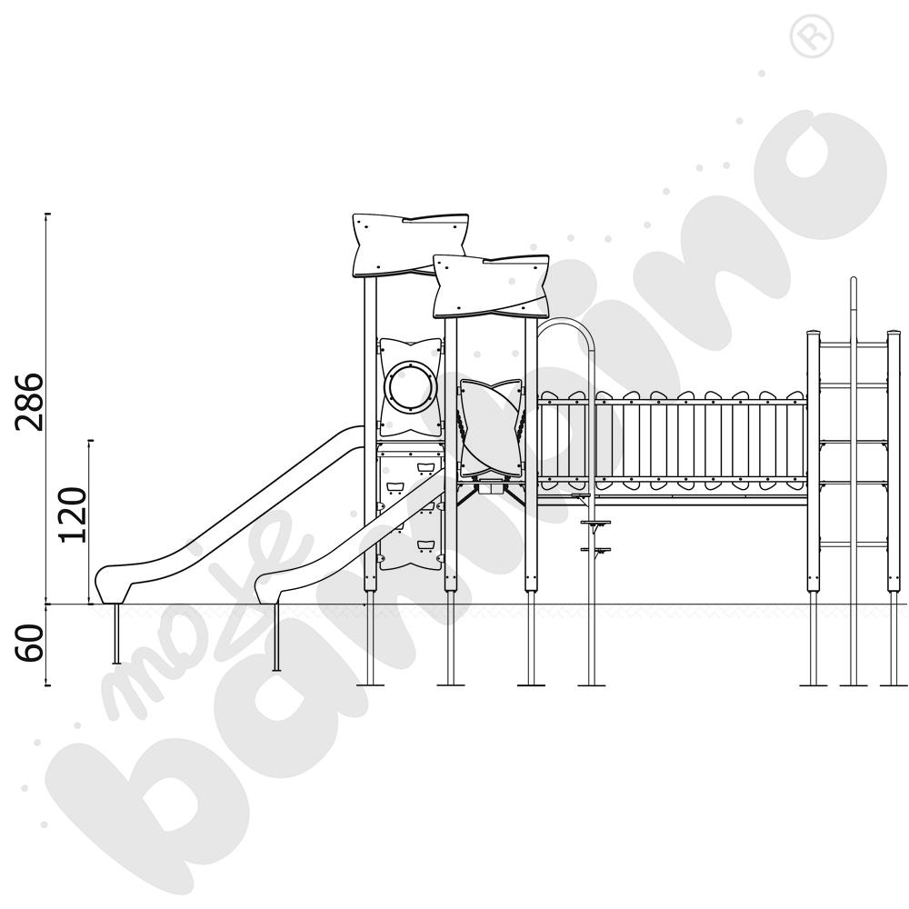 Zestaw Urbi 8, słupy drewniane B