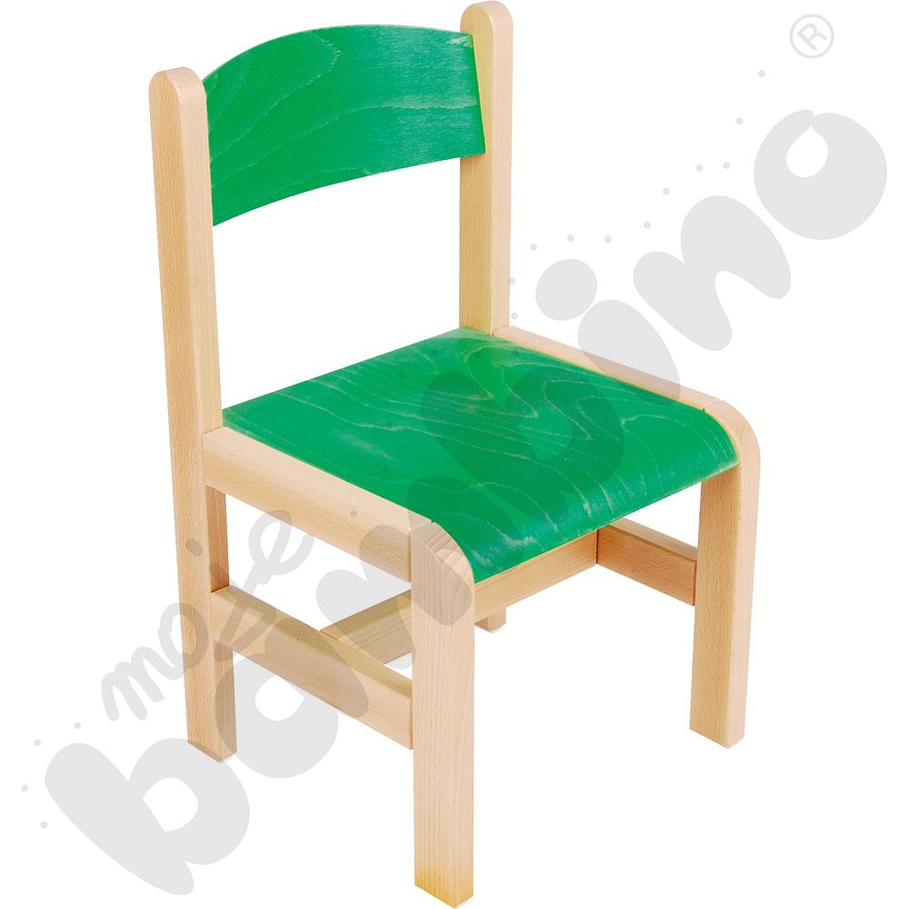 Krzesło drewniane zielone ze stopką filcową rozm. 2 