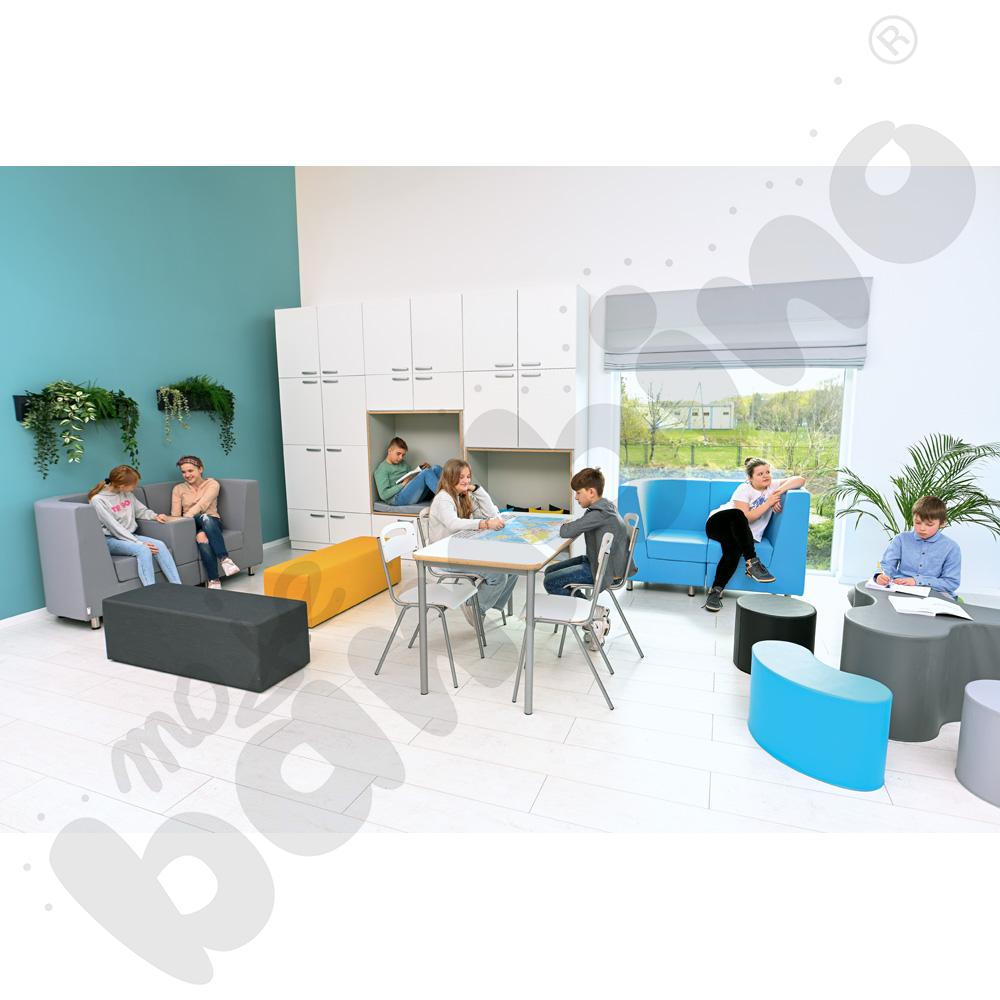 Stół Mila prostokątny 140x70, HPL - biały, zaokrąglony, rozm. 6