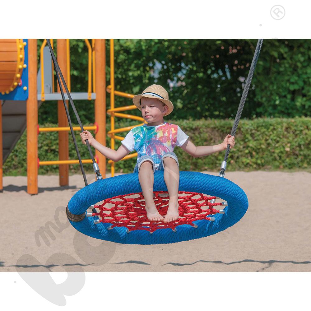 Zawiesie z siedziskiem typu Bocianie gniazdo 100 cm - niebieskie Zawiesie z siedziskiem typu Bocianie gniazdo 100 cm - niebieskie