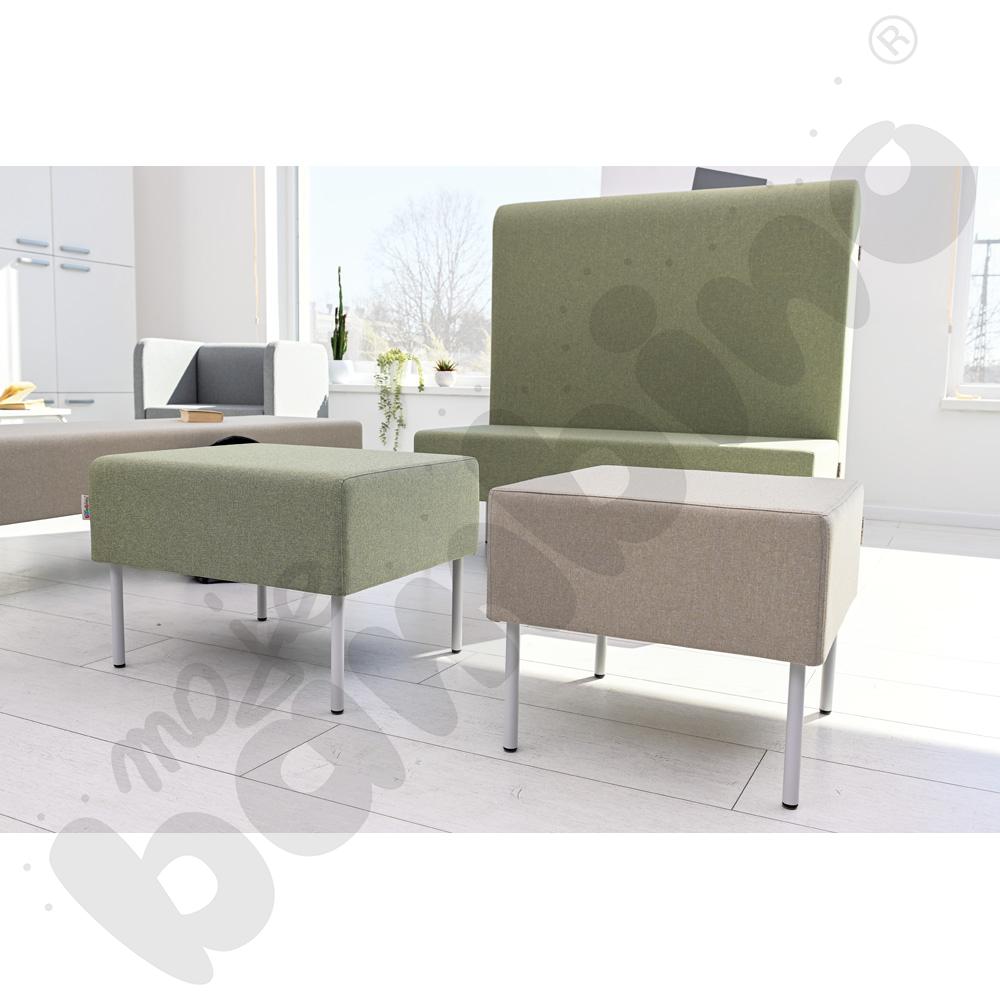 Pufa Versa 60x50 cm z plastikowymi stopkami, stelaż jasnoszary, tkanina RO27 Pufa Versa 60x50 cm z plastikowymi stopkami, stelaż jasnoszary, tkanina RO27