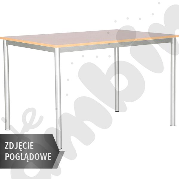 Stół Mila 120x80 rozm. 3, 6os., stelaż zielony, blat biały, obrzeże ABS, narożniki proste
