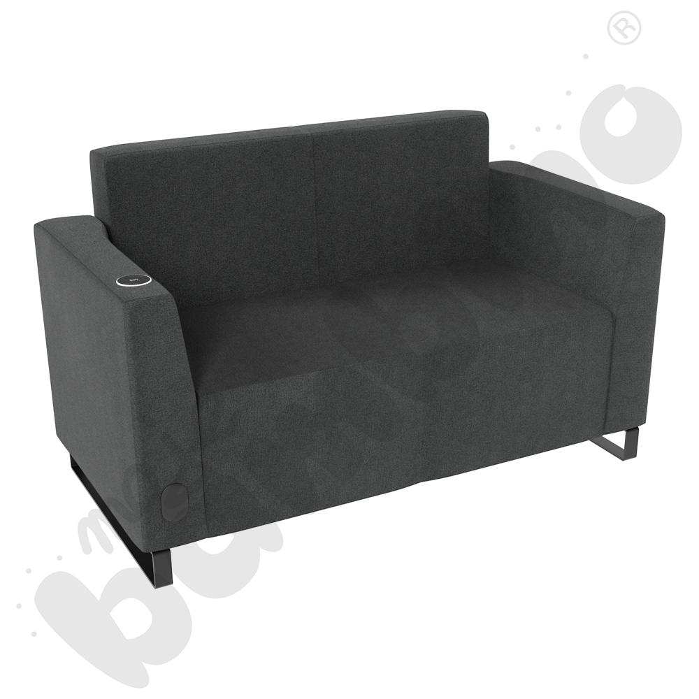 Sofa Universum 2-os. wys. 82 cm, 2 boki niskie, lewy z gniazdkiem elektrycznym i indukcją, tkanina KG37