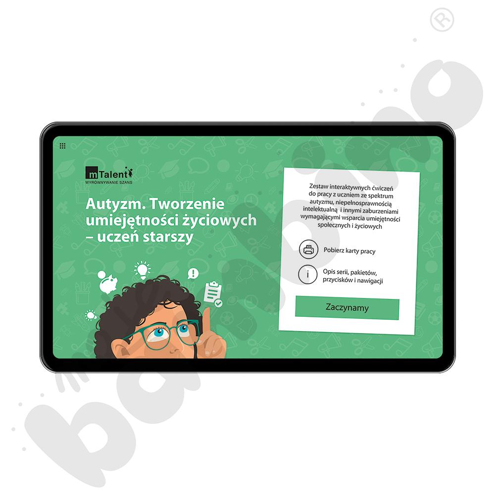 Program multimedialny: Autyzm. Tworzenie umiejętności życiowych - uczeń starszy (11+)  mTalent Program multimedialny: Autyzm. Tworzenie umiejętności życiowych - uczeń starszy (11+)  mTalent