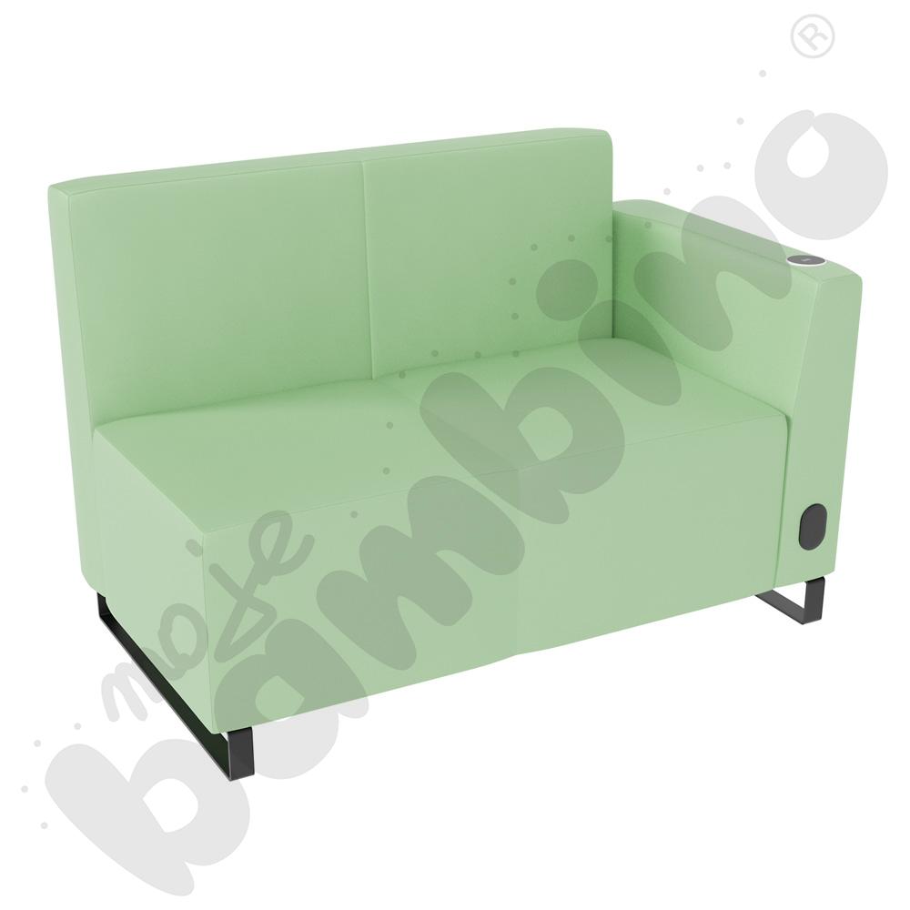 Sofa Universum 2-os. wys. 82 cm, bok niski prawy z gniazdkiem elektrycznym i indukcją, tkanina MT15